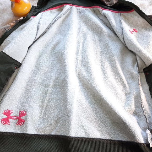 Under Armour Women's loose Camouflage fleece full-zip hoodie jacket Size M - Picture 8 of 8